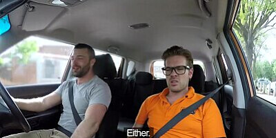 Fake Driving School Big tits blonde gets fucked and cum splattered glasses