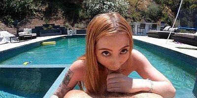 POVD - Wet Megan Winters cum on face in the pool