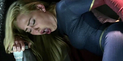 Two people are in a parody scene, having some intense sex together