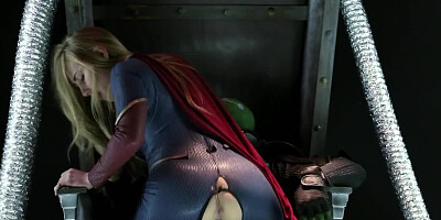 Two people are in a parody scene, having some intense sex together