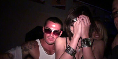 Two excited sluts not shy to fuck with random guys in club