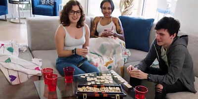 Lulu Chu and Leo Vice take a break from the board games