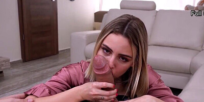 Insanely hot blonde knows how to pay off her debt