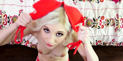 Cute super tight blonde takes a monstrous fat cock