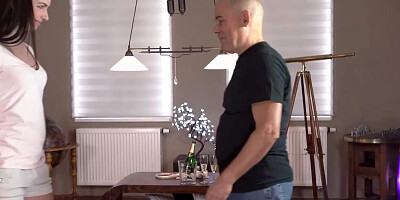 Cute brunette has tender sex with experienced lover