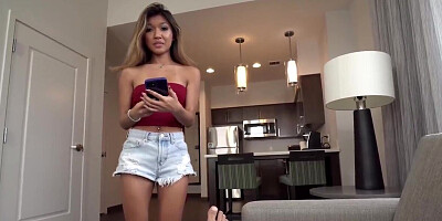 Wondrous babe gets it on with her own stepbrother