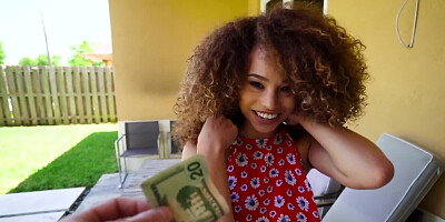 Sweet black girl is flashing her tight body for the camera