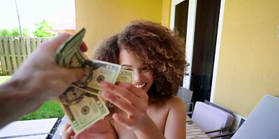 Sweet black girl is flashing her tight body for the camera