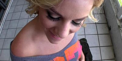 Great blowjob on the deck from sexy babe Sami St Clair