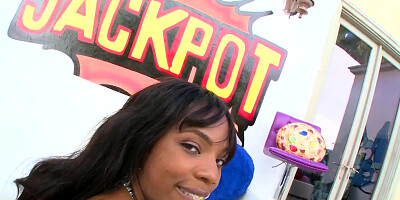 A black girl with a big ass is doing anal sex with a white guy