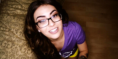 Cute glasses and long dark hair on the BJ cutie