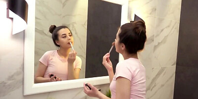 Charming girl Regina Rich is playing with herself in solo video