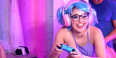 Nicky Rebel fucks two gaming chicks Leana Lovings &amp, Krissy Knight