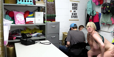 MILF banged by security guard in front of stepson and his friend