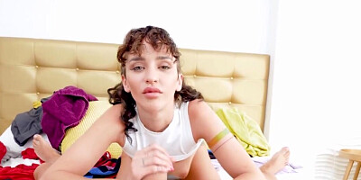 The maid has a trimmed pussy and she needs it for the job