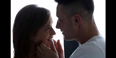 A skinny brunette is getting fucked really well while she is on the bed