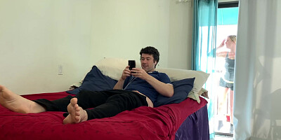 Young man has hot sex with busty stepmother Erin Electra