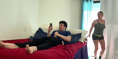 Young man has hot sex with busty stepmother Erin Electra