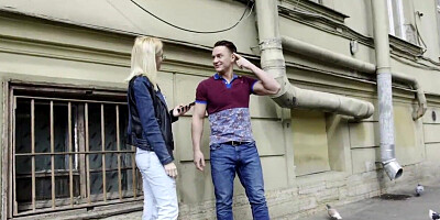 Lying down on bed Aurora Sky makes it with the man