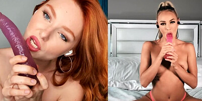 Redhead and blonde have anal fun with sex toys via webcam