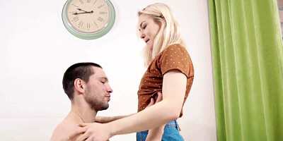 Lovely blonde creampied after sex with boyfriend