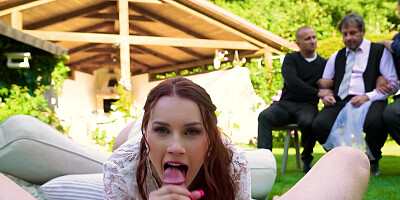 Slutty bride fucks with best man moments after wedding