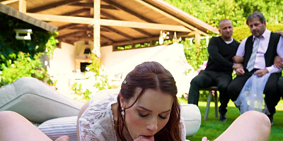 Slutty bride fucks with best man moments after wedding