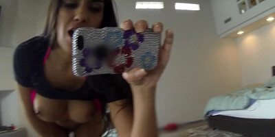 Mercedes Carrera takes selfies, sucks dick, and gets fucked