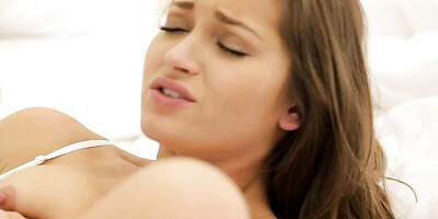 Dani Daniels opens her hairy pussy in the missionary pose