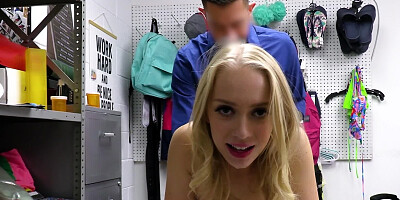 Blonde chick is strip-searched and fucked by a horny man