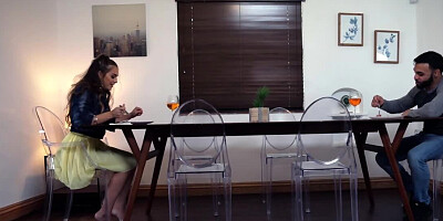 Stocky Latin guy properly fucks submissive GF all over house