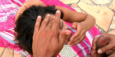 Mike in Brazil - Teen chick Sandy gets cum in her pussy scene