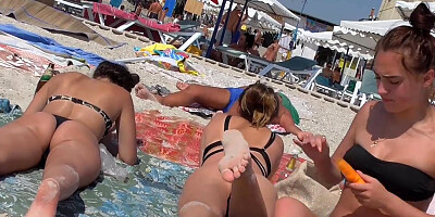 Sexy Butt G-String Swimsuit teenagers At the beach Spycam Voyeur HD