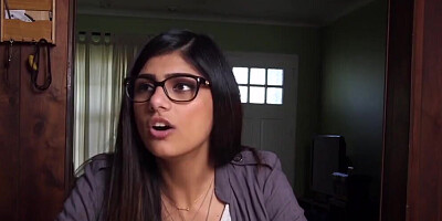 Perverted Arab brunette cheating on her bf with two BBCs