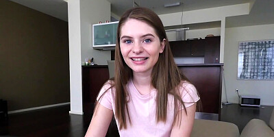 Petite beauty enjoys polishing stepbrother's thick manhood