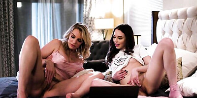 Rachael Cavalli and Lily Larimar love licking pussies on cam