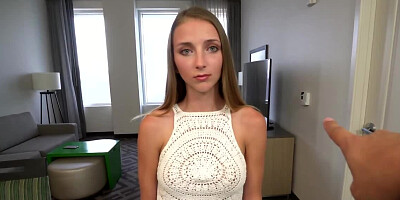 Cute sweetheart pays debt by offering loan shark her tight pussy