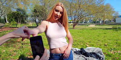 Public Pickups: Athletic Amaris POV blowjob in tiny thongs