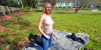 Public Pickups: Athletic Amaris POV blowjob in tiny thongs