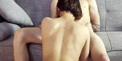 Freshly young courtesan tenderly sucks client's hard prick