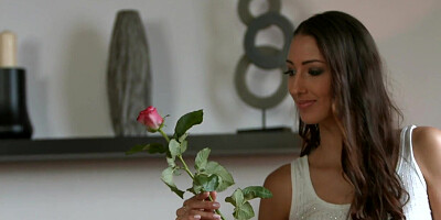 Sweet brunette enjoys romantic sex with horny BF