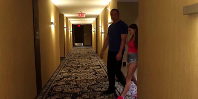 Short teen Mazy Myers gets fucked by a tall fellow