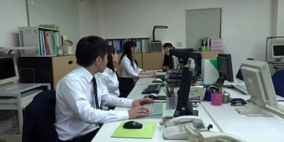 Tights Skirt Secretary at Office 3of4 censored ctoan