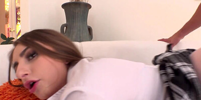 Penelope Kay gives a nice blowjob before being fucked from behind