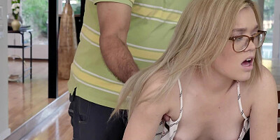 Only innocent stepdaughter can make guy cum with tight pussy