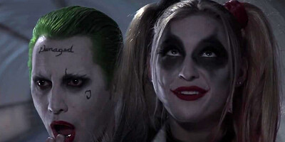 Slutty bitch Harley Quinn with pigtails has threesome in sewerage