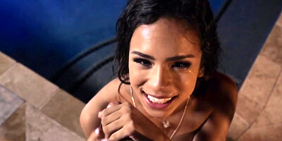 Astonishing babe Autumn Falls is fucked by the pool by Johnny The Kid