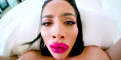 Amazing black-haired babe gets her pussy destroyed