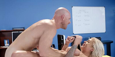 Big Tits at Work: Bald Madelyn Monroe ass fucking sex video