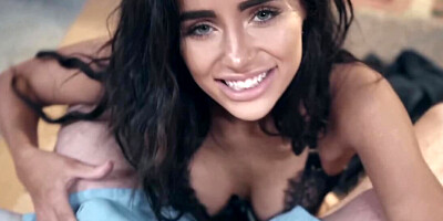 Girl gets closer to old friend being scored on camera